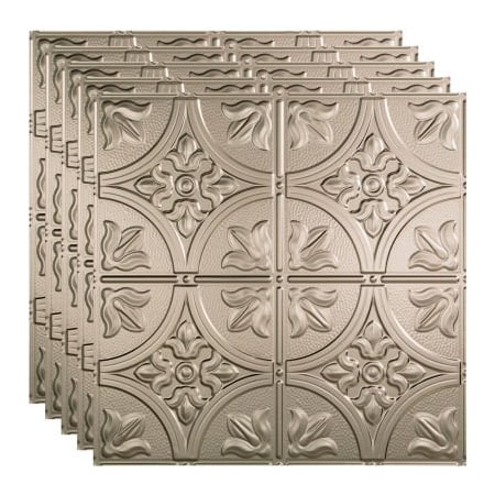 Acoustic Ceiling Products Fasade Traditional Syle # 2 - 23-3/4" x 23-3/4" PVC Lay In Tile in Brushed Nickel - PL5229